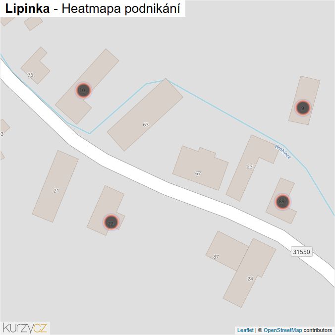 Mapa Lipinka - Firmy v obci.