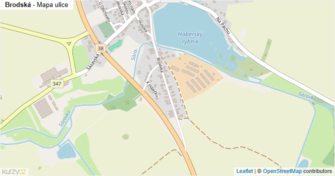 Brodská - mapa ulice