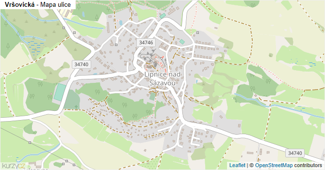 Vršovická - mapa ulice
