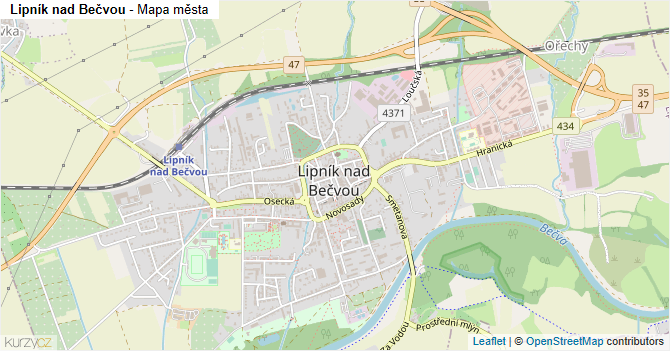 Lipník nad Bečvou - mapa města