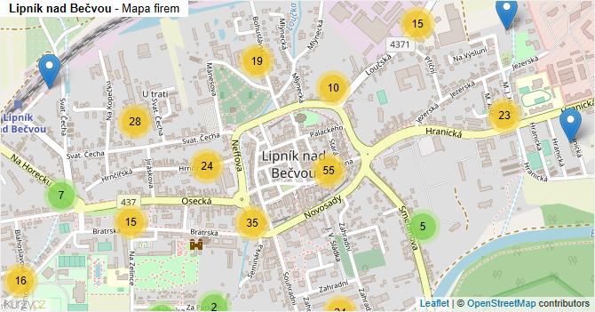 Lipník nad Bečvou - mapa firem