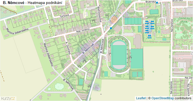 B. Němcové - mapa podnikání