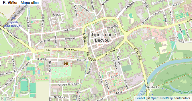B. Vlčka - mapa ulice