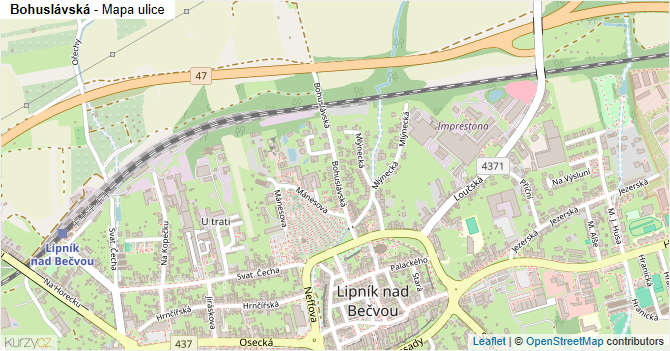 Bohuslávská - mapa ulice