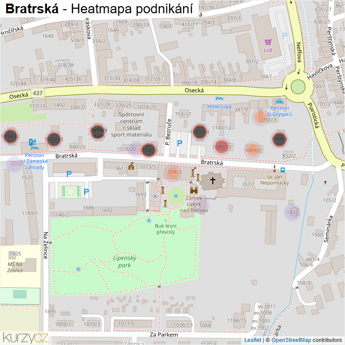 Mapa Bratrská - Firmy v ulici.