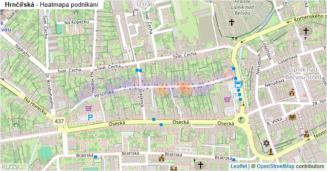 Hrnčířská - mapa podnikání