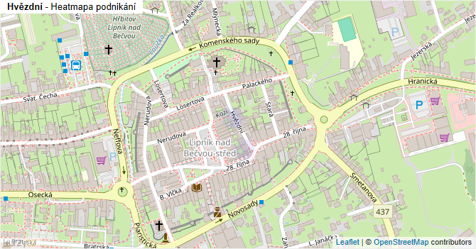 Hvězdní - mapa podnikání