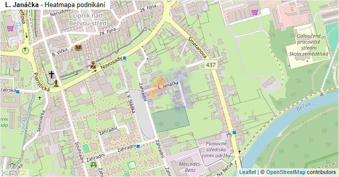 L. Janáčka - mapa podnikání