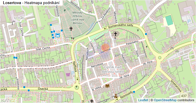 Losertova - mapa podnikání