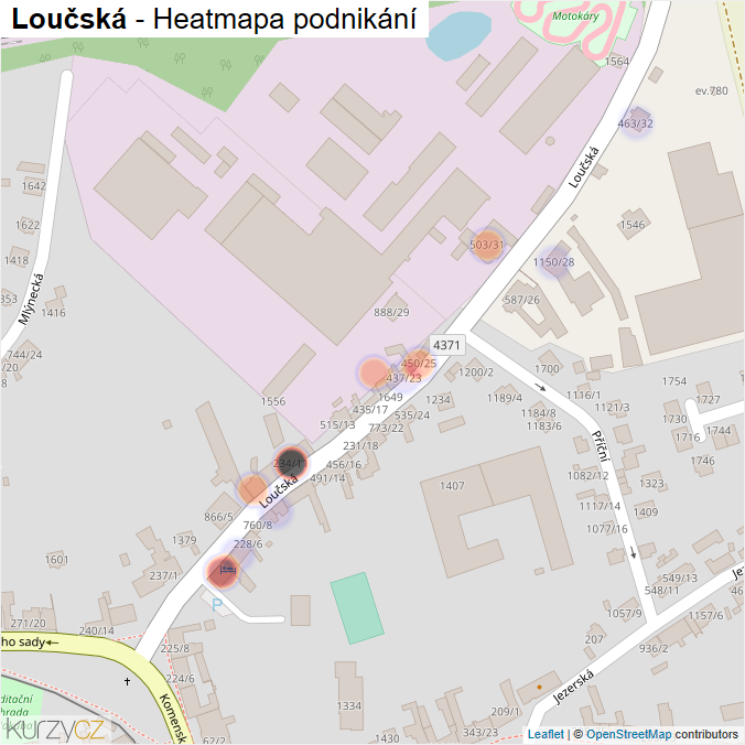 Mapa Loučská - Firmy v ulici.