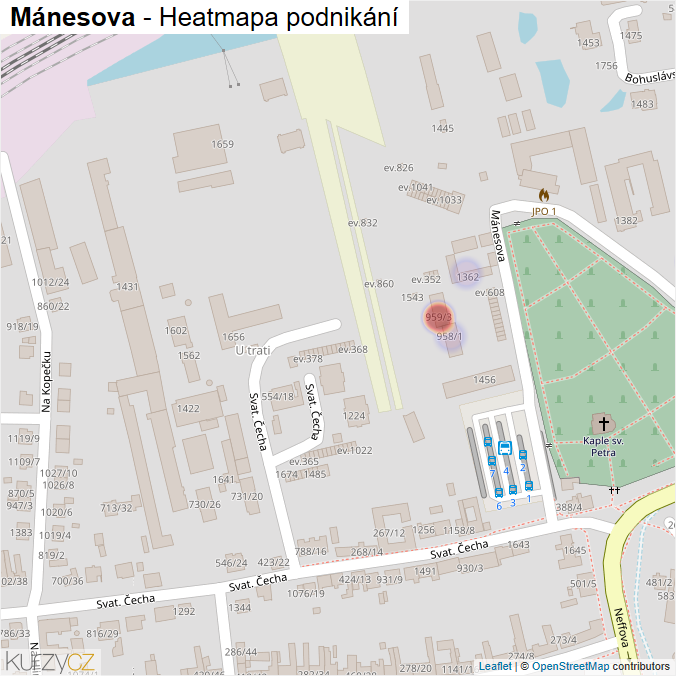 Mapa Mánesova - Firmy v ulici.