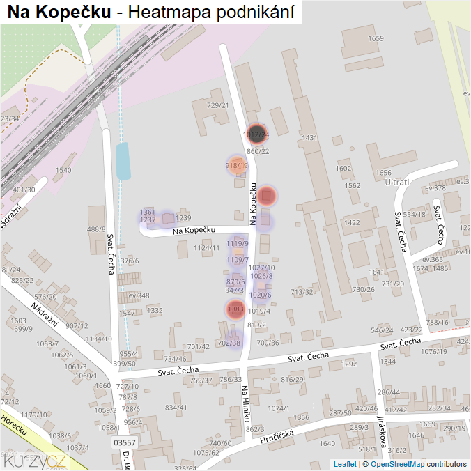 Mapa Na Kopečku - Firmy v ulici.