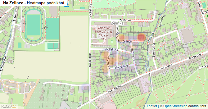 Na Zelince - mapa podnikání