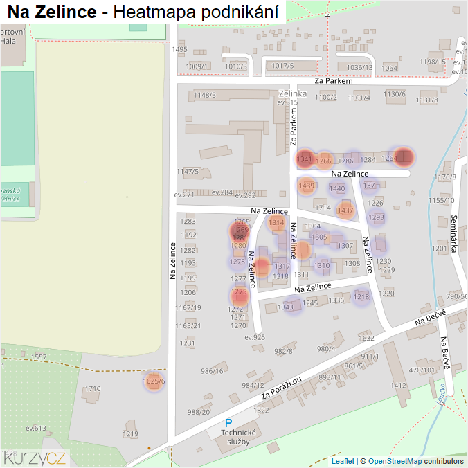 Mapa Na Zelince - Firmy v ulici.