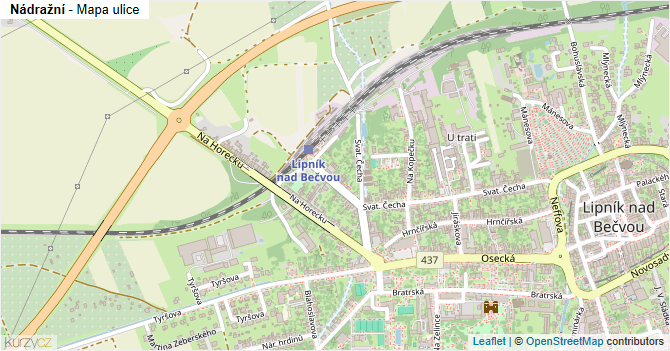 Nádražní - mapa ulice