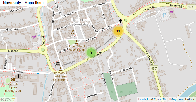 Novosady - mapa firem