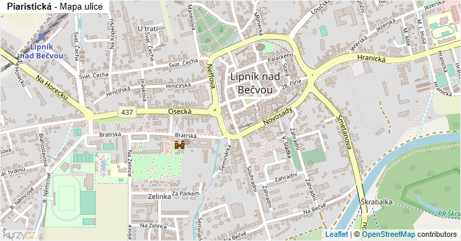 Piaristická - mapa ulice
