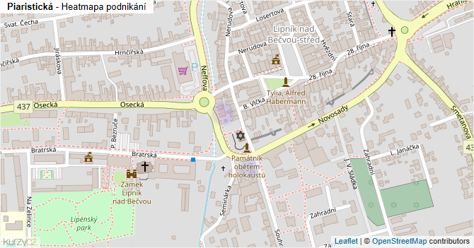 Piaristická - mapa podnikání