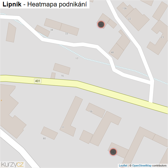 Mapa Lipník - Firmy v obci.