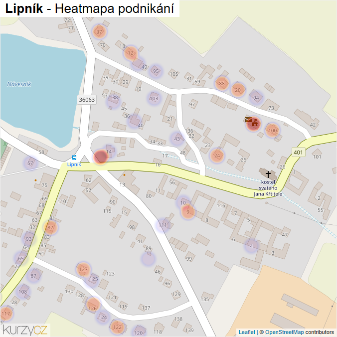 Mapa Lipník - Firmy v části obce.