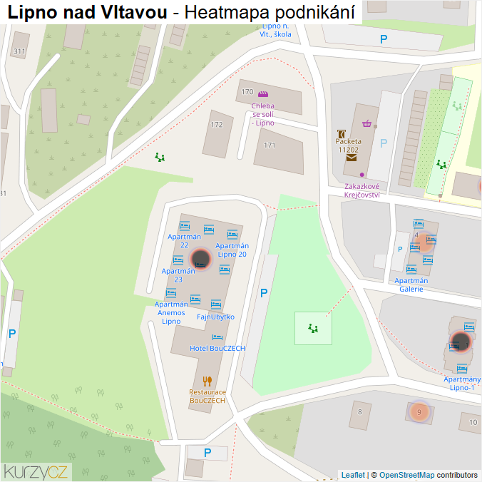 Mapa Lipno nad Vltavou - Firmy v obci.
