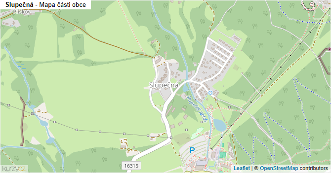 Slupečná - mapa části obce