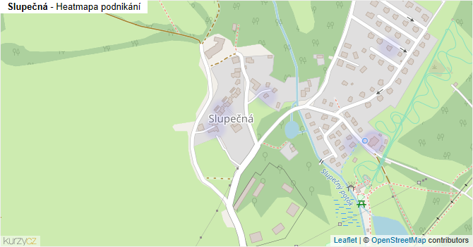 Slupečná - mapa podnikání