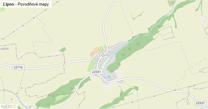 Lipno - záplavové mapy stoleté vody