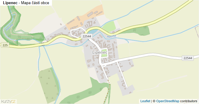 Lipenec - mapa části obce