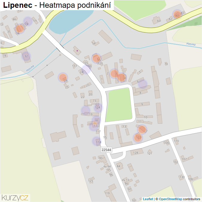 Mapa Lipenec - Firmy v části obce.