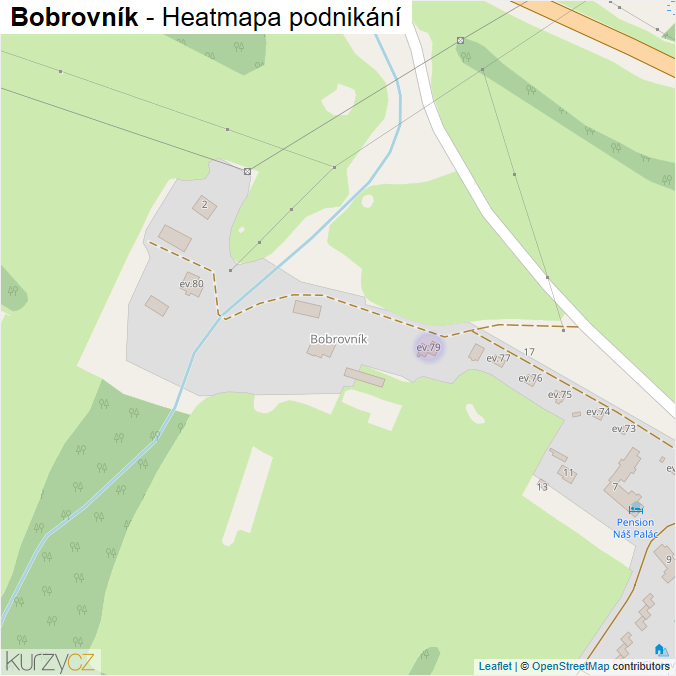 Mapa Bobrovník - Firmy v části obce.