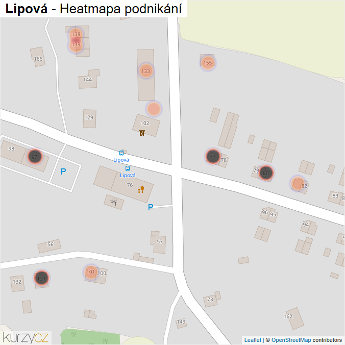 Mapa Lipová - Firmy v obci.