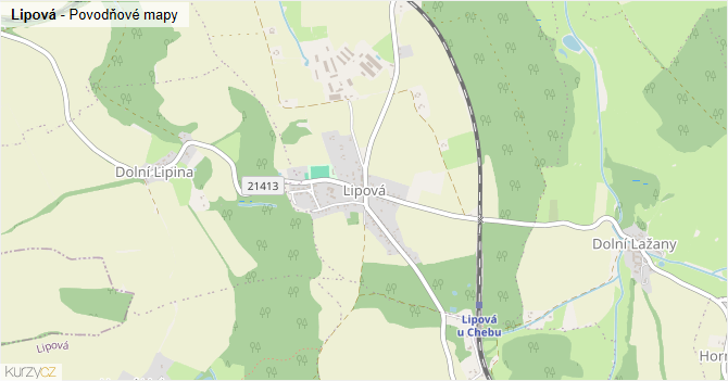 Lipová - záplavové mapy stoleté vody