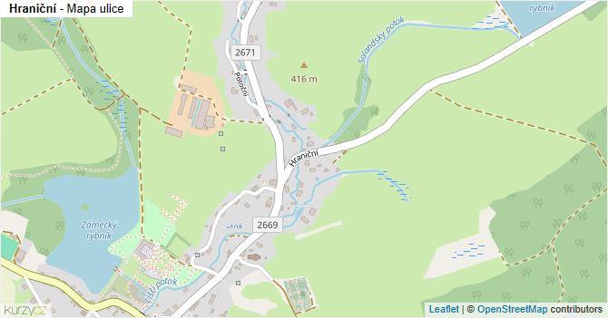Hraniční - mapa ulice