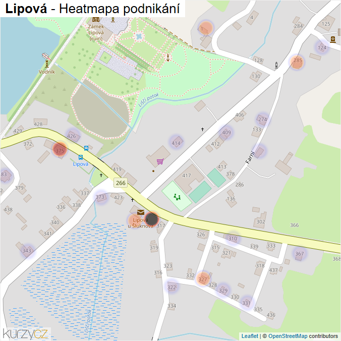 Mapa Lipová - Firmy v části obce.