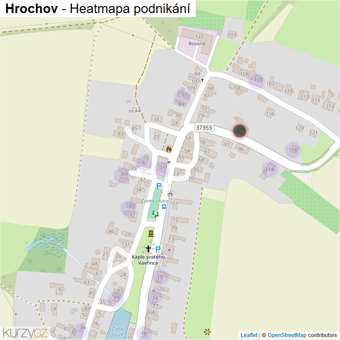 Mapa Hrochov - Firmy v části obce.