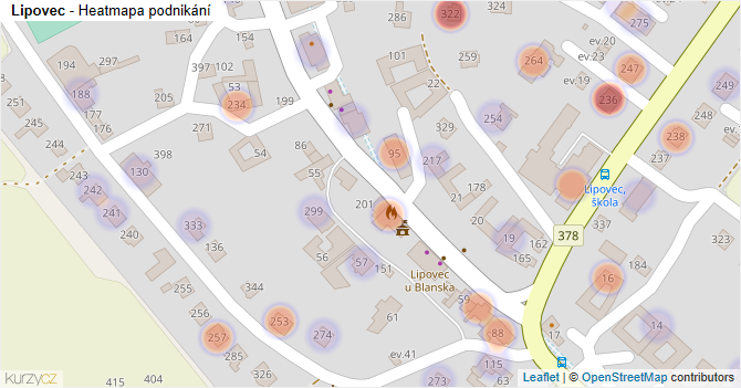 Lipovec - mapa podnikání