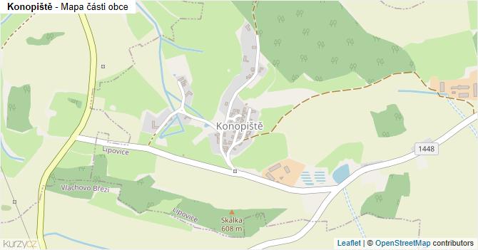 Konopiště - mapa části obce