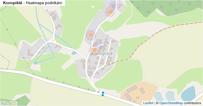 Konopiště - mapa podnikání