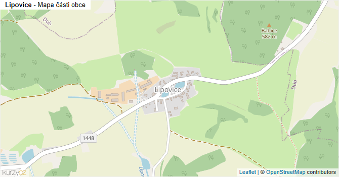 Lipovice - mapa části obce