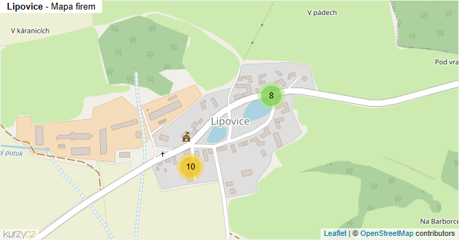 Lipovice - mapa firem