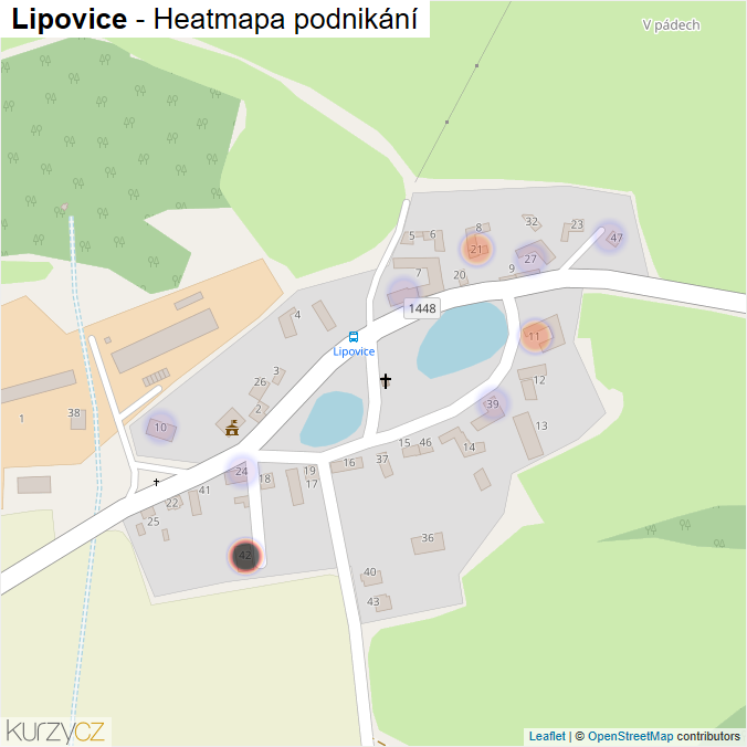 Mapa Lipovice - Firmy v části obce.