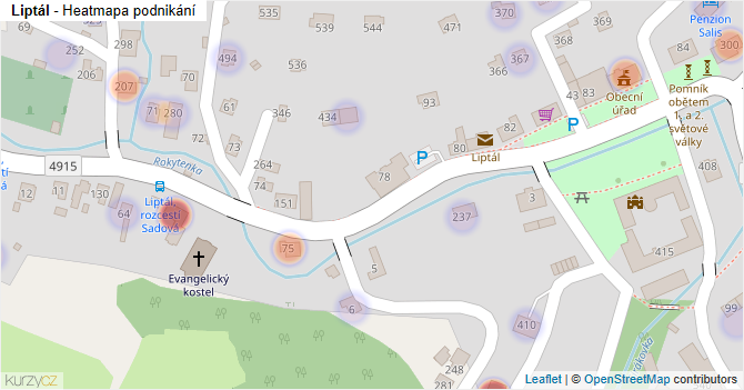 Liptál - mapa podnikání