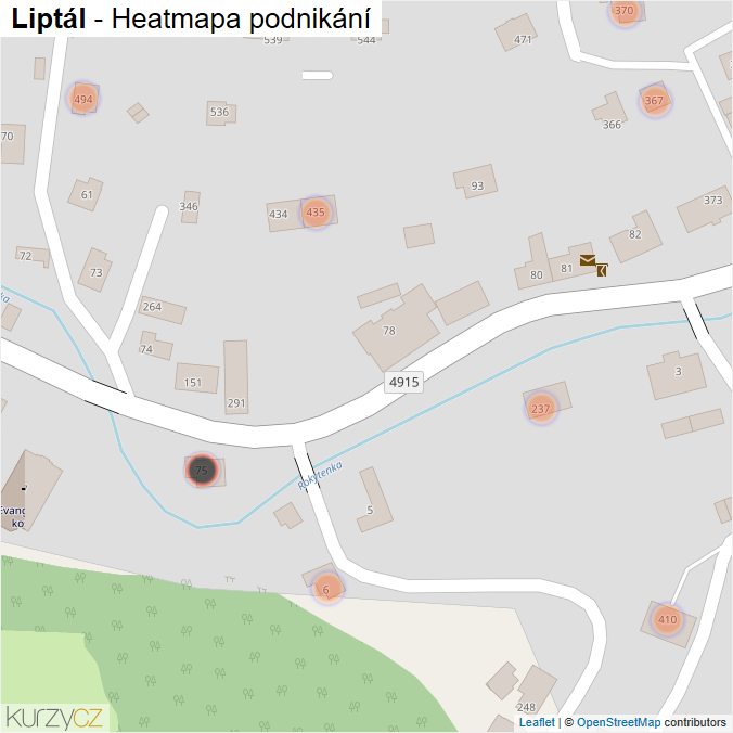 Mapa Liptál - Firmy v obci.