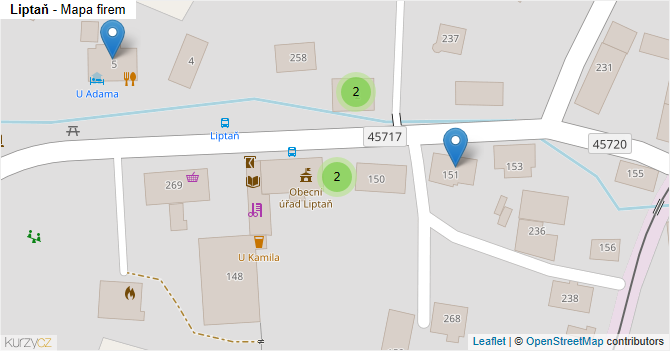Liptaň - mapa firem