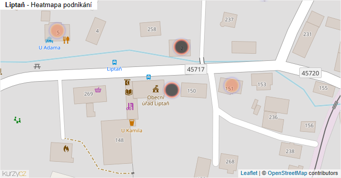 Liptaň - mapa podnikání