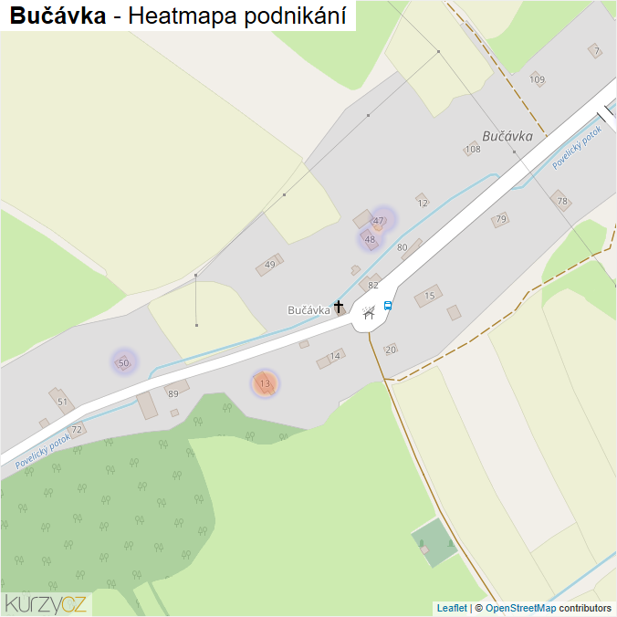 Mapa Bučávka - Firmy v části obce.