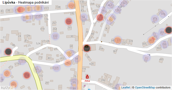 Lipůvka - mapa podnikání