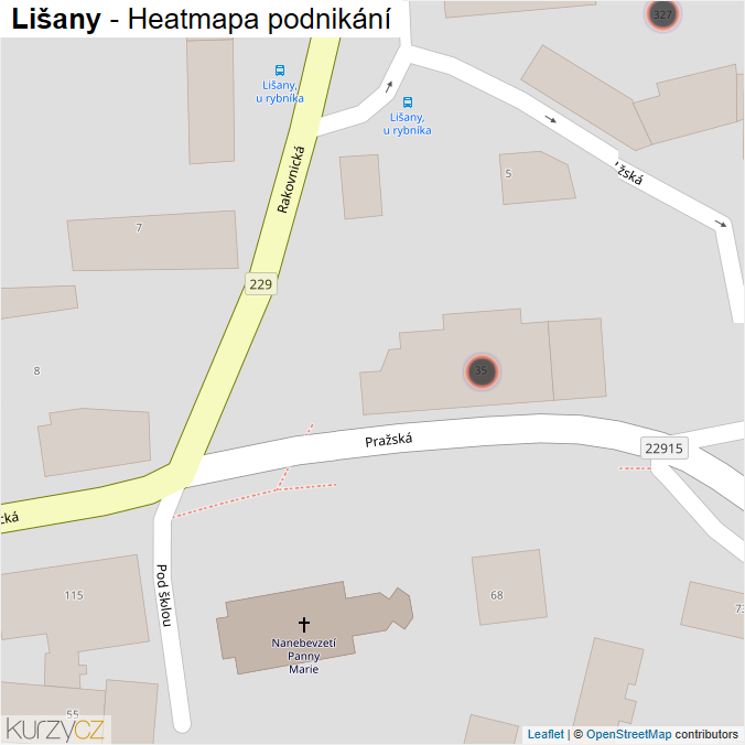 Mapa Lišany - Firmy v obci.