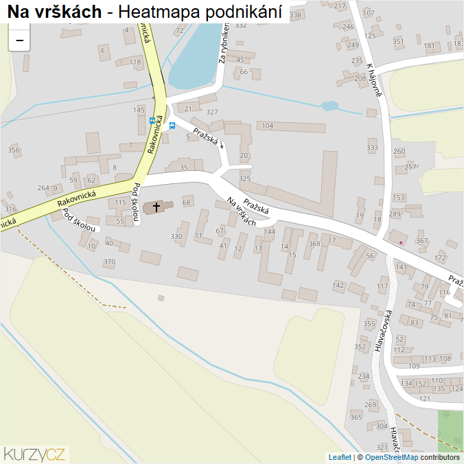 Mapa Na vrškách - Firmy v ulici.